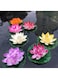 Blue Coral Solar Power LED Lotus Light RGB Color Change Floating Lotus Flower Solar Lamp Outdoor Garden Yard Waterproof Pond Pool Decor Night Light Wedding Decor (Red)