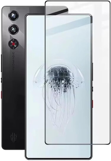 For ZTE nubia Red Magic 10 Pro Screen Protector, Tempered Glass [Full Adhesive][Full Coverage] [Bubble-Free] [Anti Scratch] HD Clear High Responsive for Red Magic 10 Pro Black (1)