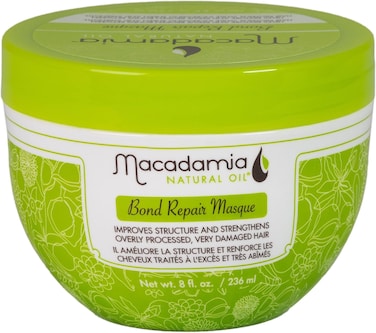 Macadamia Natural Oil Bond Repair Masque 236ml Fermented Aminoacids, Macadamia Oil, Argan Oil, Sunflower Oil Helps Revive And Strengthen Overly Processed, Damaged Hair