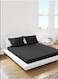 Black Striped Double Bed Sheet Sets Cotton 3 Piece Set Deep Pocket 150x200+35cm