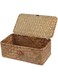 Moosky Wicker Shelf Baskets with Lid,Handwoven Seagrass Basket for Storage Basket Bins Rectangular Home Organizer Gift Boxes (Natural Small)