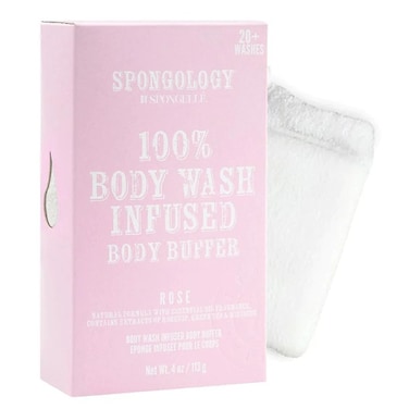 Spongology Body Buffer Rose 20 plus Wash Exfoliate Remove Dead Skin Cells 85gram