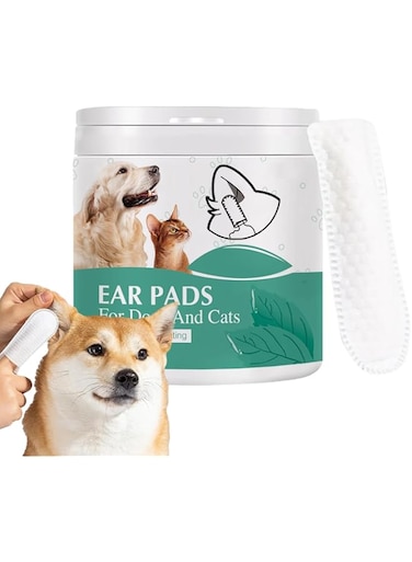 NALACAL Dog Ear Cleaner Wipes   Finger Wipes for Easy Ear Cleaning   Removes Wax and Dirt   Gentle Pet Ear Care for Dogs and Cats, 100-Pack