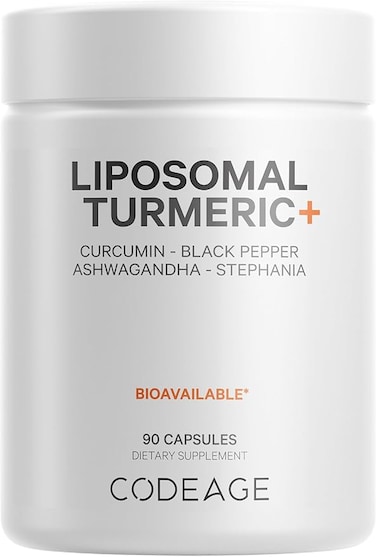 Codeage Fermented Turmeric Supplement, Extra Strength Curcumin Infused with Organic Essential Oil and Digestive Bitters, Joint and Heart Health, 90 Capsules