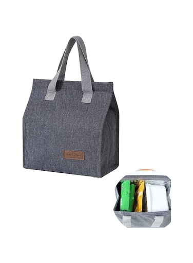 Aputue Insulated Lunch Bag, Reusable Tote Lunch Bag, Leakproof Insulation Lunch Box, Oxford Cloth Material Lunchbag, Portable Lunch Bag for Work, Travel, School, Picnic (Grey)