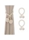 Loloty 2 Pack Curtain Tiebacks, Handmade Natural Cotton Rope Tie Bakes, Decorative Knot Ball Holdbacks for Curtains, Living Room, Office Window Drapery (Two Knots, Beige)&hellip;