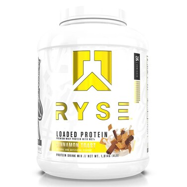 RYSE Up Supplements Loaded Whey Protein, (Cinnamon Toast, 54 Servings) Premium Whey Protein, 25g Protein, Whey Isolate, Prebiotic Fiber, MCTs, Easy Digestion