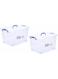 Selecto Besto Plastic Storage Box With Lid 20 LTR Semi Clear 2 Pcs Set With Wheels   For Clothes, Toys, Books, Snacks, Shoes and Grocery Storage Box. (20 LTR)
