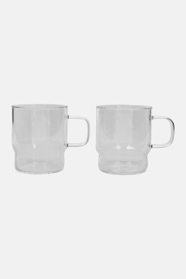 Mucho 2 Packs Stockable Glass Cup 290ml, Transparent
