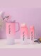 LLC Tumbler and Water Bottle Set - 40oz, 30oz, 20oz Tumbler with Handle and Straw, BPA Free, Leak Proof, Insulated for Travel, Sports, School, Work, Outdoors - 3-Pack Bottle in Pink