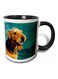 Airedale Terrier Printed Mug Black/White/Green