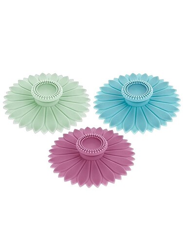 3 Pcs Sunflower Silicone Cup Covers Silicone Mugs Lids Airtight Cap Universal Glass Tumbler Covering Seal Cookware Anti-Dust Tool Fit Tea Pots, Hot Coffee, Drinks, Refrigerator (Multicolor)