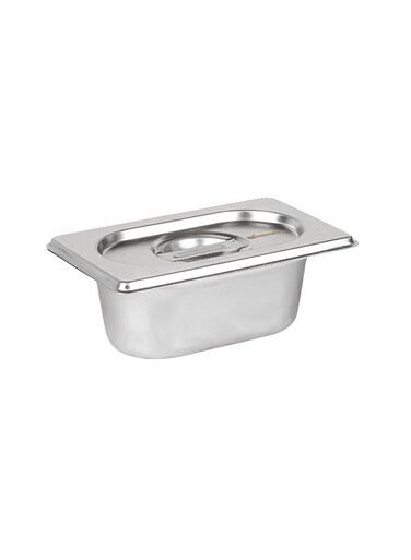 LID ONLY: Met Lux 7 x 4.3 Inch Steam Table Pan Lid, 1 Hotel Pan Lid - Fits 1/9 Size Steam Table Pan, Table Pan Sold Separately, Stainless Steel Steam Pan Cover, Built-In Handle