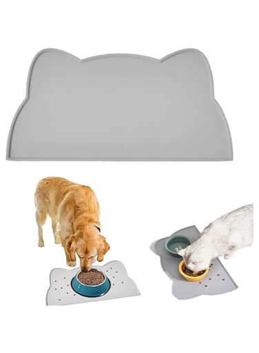 Joyzzz Pet Food Mat, Sillicone Waterproof Anti-Slip Non Spill Dog Feeding Mat, Cats and Dogs Food Placemat Tray, Pet Eating Placemat