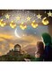 LED Ramadan Fairy Lights, 3.3 m LED Star Moon Curtain Decorative Lights, 8 Flashing Modes, Battery and USB Powered, LED Moon Star Fairy Lights, Eid Mubarak Light LED