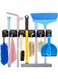 AMERTEER Heavy Duty Mop and Broom Holder Wall Mount - Space Saving Storage Rack for Kitchen, Garden, Bathroom, Garage &amp; Laundry Rooms 5 Position &amp; 6 Hooks