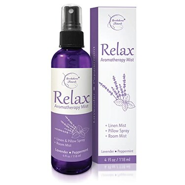 Brookethorne Naturals Lavender &amp; Peppermint Essential Oil Aromatherapy Spray, 4Oz Pillow &amp; Room Spray, Stress Relief &amp; Relaxation