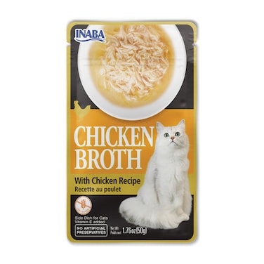 Inaba Chicken Broth with Chicken Recipe - 50g, Toppers or Side Dish for Cats with Vitamin E