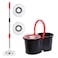 GENNEXT  Spin Mop And Bucket with Wringer Set, Floor Cleaning System, Easy Wring Foot Pedal, Stainless Steel Mop Handle