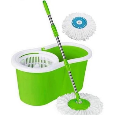 GENNEXT  Spin Mop Bucket System, 360 Spin Mop &amp; Bucket Floor Cleaning Stainless Steel Mop Bucket With 2 Microfiber Replacement Head Refills