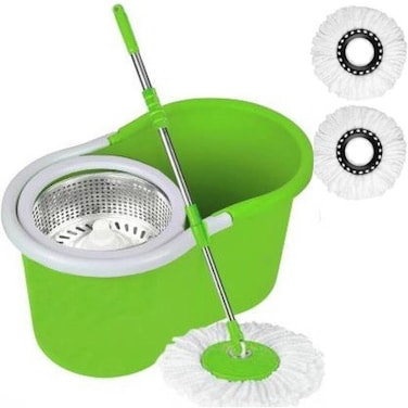 GENNEXT  Spin Mop Bucket System, 360 Spin Mop &amp; Bucket Floor Cleaning Mop Bucket With 2 Microfiber Replacement Head Refills