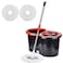 GENNEXT Spin Mop And Bucket with Wringer Set, Floor Cleaning System, Easy Wring Foot Pedal, Stainless Steel Mop Handle