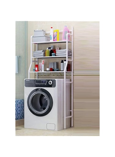 Dubai Gallery 2 Shelf Towel Storage Rack Organizer Over The Toilet Bathroom Space Saver White 65 X 25 X 160Cm