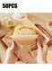 50-Piece Kraft Paper Packing Bags, Donut Bread Bags Sandwich Packing Bags, Wedding Decoration Food Greaseproof Paper Bags(18*18cm)