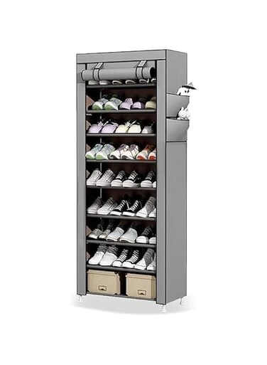 GULSALAARZAI 10 Tiers Shoe Rack Storage Box for 27 Pairs, (Moullty coulor) Foldable Shoe Rack, Foldable Shoes Organizer Cover, Shoe Cover Rack, Portable Shoe Storage Cabinet 155cm X 60cm X 30cm