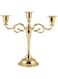 3 Arms Candle Holder, Metal European 3 Stands Candle Holder, for Wedding and Candlelight Dinner(Golden)