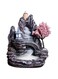 Cherry Blossom Mountain Backflow Incense Burner - Perfect for Living Room, Spa, Yoga, Meditation &amp; Bedroom Decor   Waterfall Design with Ash Collector   Ceramic Home Accent