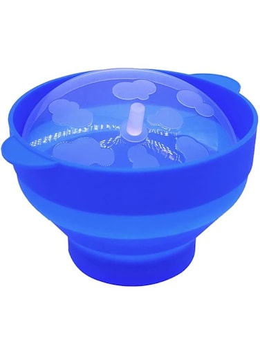 Microwaveable Silicone Popcorn Popper, BPA Free Microwave Popcorn Popper, Collapsible Microwave Popcorn Maker Bowl for Home, Party, Watch Movie, Dishwasher Safe-Bule(15 * 12.7 * 8.5 cm)