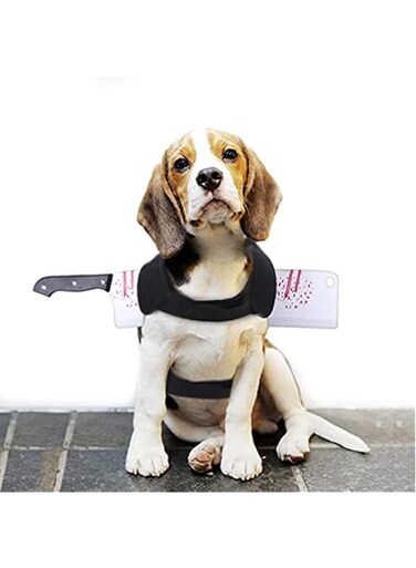 OHANA Halloween Props Machete Harness for Pets, Cats, Dogs, Rabbit Costumes MEDIUM, Black, Pet Props, OPH-020