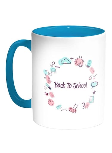 Back To School Printed Coffee Mug Blue/White/Pink
