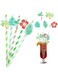 NimbusNote 100 Pcs Coconut Tree Drinking Straws, Disposable Paper Fancy Cocktail Straws, Hawaii Party Straw, Plants Decoration Straw, for Tropical Hawaiian Beach Pool Luau Party Decorations Supplies