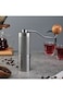 Manual Coffee Grinder with Stainless Steel Burr, Al-Alloy Body, Wood Handle, Portable Hand Mill