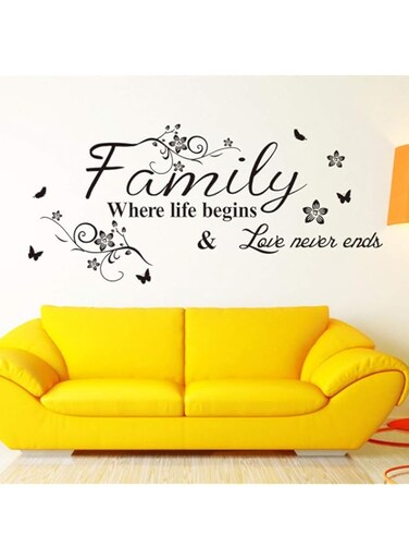 BPA Family Where Life Begins Famous Quotes Wall Sticker For Livingroom Bedroom Home Decoration Mural