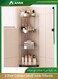 4-Tier Corner Shelf with Wheels, Movable Storage Rack for Kitchen, Bathroom &amp; Living Room   Stainless Steel &amp; Plastic Stand