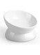 TERRIFI Elevated Cat Food Bowl, 5 Oz White Ceramic Raised and Tilted Water Bowl, Anti-Vomiting, Spine Protection Dish for Small Dogs, Cats, Kittens