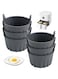 NALACAL 6Pcs Air Fryer Egg Mold, Silicone Ramekins, Nonstick Reusable, Egg Poacher, BPA Free, Gray, Round