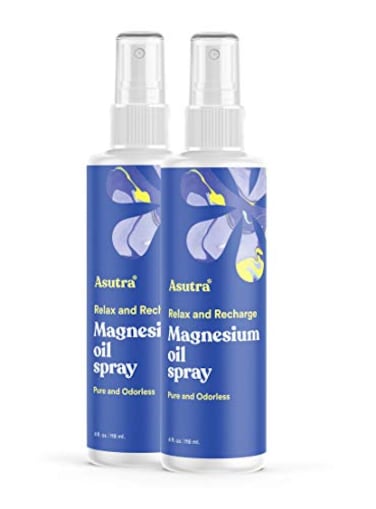 Asutra, Pure Zechstein, All-Natural Magnesium Oil Spray Value Set, Ultra-Pure And Effective, Rapid Transdermal Absorption, Can Reduce Joint Pain, Headaches, Anxiety, And More, Two 4 Oz. Bottles