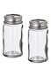 and pepper shakers, clear glass/stainless steel, 8 cm
