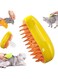 Fawoonu Steamy Cat Brush, Cat Steam Brush, 3 In 1 Cat Steam Brush, Steam Brush For Cats, Cat Hair Brush for Removing Tangled And Loose Hair (Yellow)