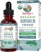 Nootropic Focus Supplement for Adults   USDA Organic Brain Supplement with Ginkgo Biloba &amp; Astragalus   Focus &amp; Adrenal Support   Brain and Memory Drops   Vegan   Non-GMO   Gluten Free   30 Servings