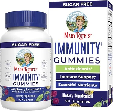 MaryRuth Organics Immunity Gummies Sugar Free by 90ct Raspberry Lemonade