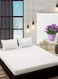 White Cotton Queen Striped Fitted Elastic Bedsheet Set 180x200+25cm