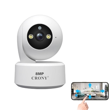 CRONY SH064 Indoor Security Camera 8MP WiFi Surveillance Camera with Two Way Audio Night Vision Human Tracking 5G Dual Band Wireless Baby Monitor
