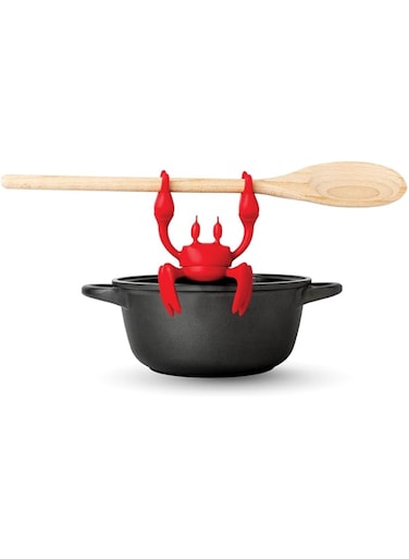 Crab Spoon Rest &amp; Steam Releaser,Kitchen Gifts, Silicone Spoon Rest for Stove Top - Heat-Resistant Kitchen and Grill Utensil Holder,Non-Slip Spoon Holder Stove Organizer,Kitchen Gifts Utensil (A)