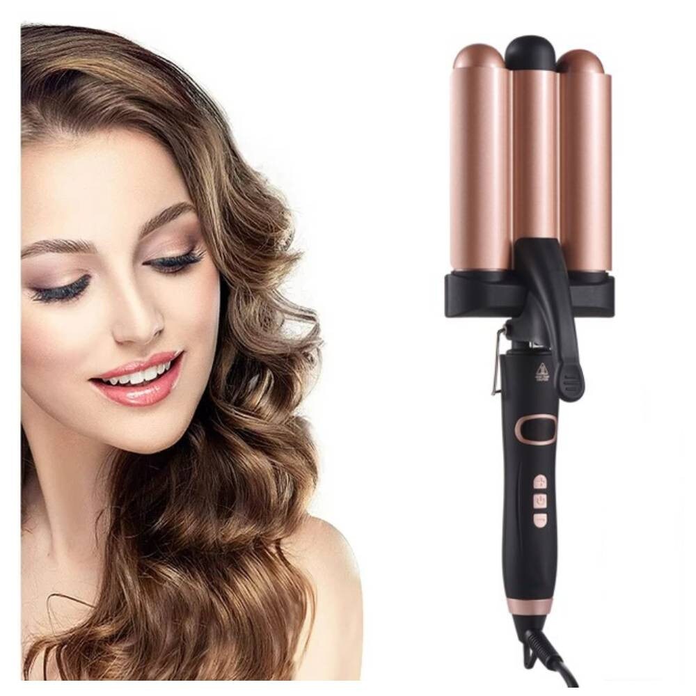 Buy Triple Barrel Curling Iron Perm Splint Ceramic Hair Curler 3 ...