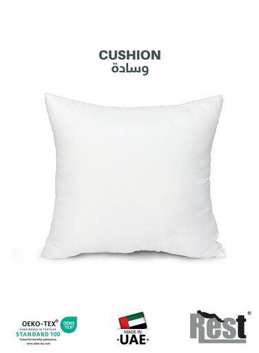 Bedding Throw Pillows Insert Cushion Filler Outer Cover Non Woven Hollowfiber Filling 400 gm Ultra Soft Fiber Size 45x45cm , 18x18inch Cushion Inserts Home Decor White (Pack of 1)